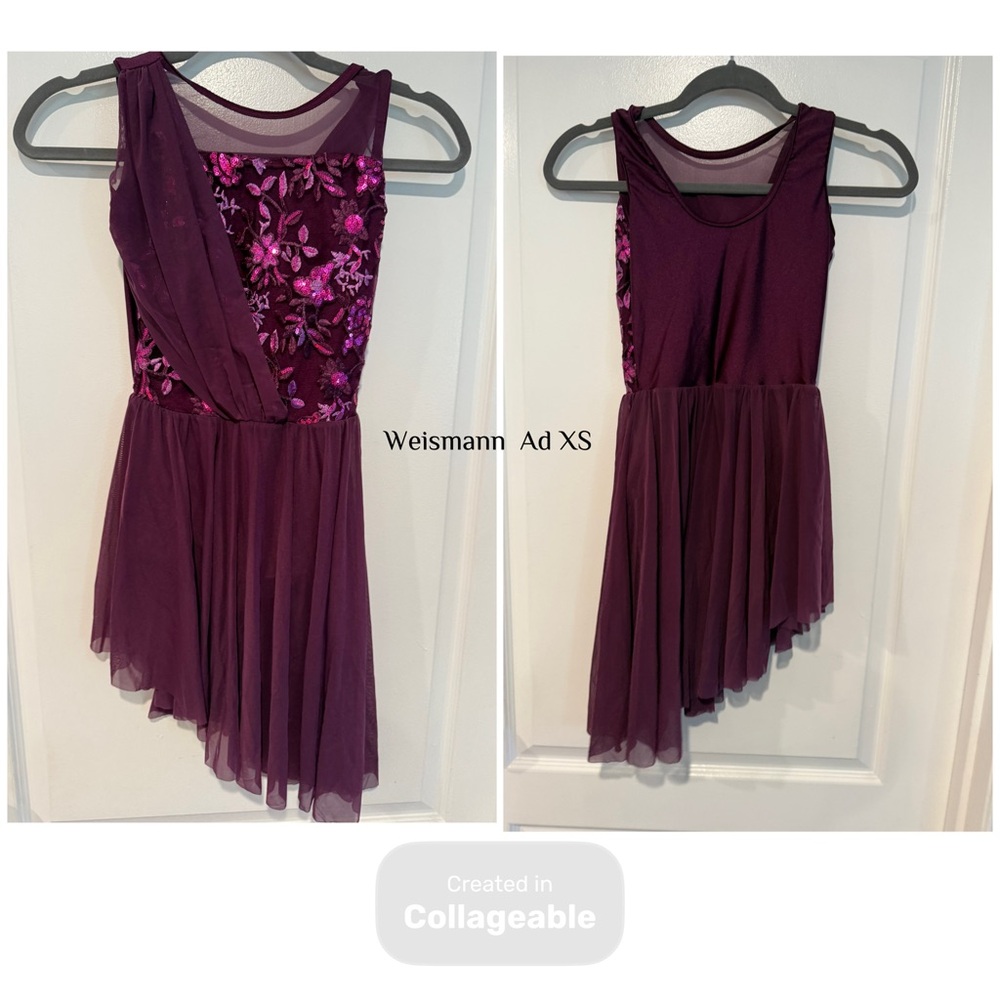 Weissman Deep Purple Asymmetrical Dress